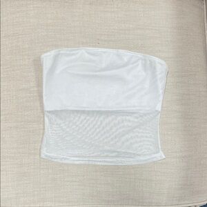 White Strapless Tube Top